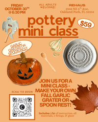 MINI Garlic Grater/Spoon Rest Class - Friday, October 30th @ 6:30 pm