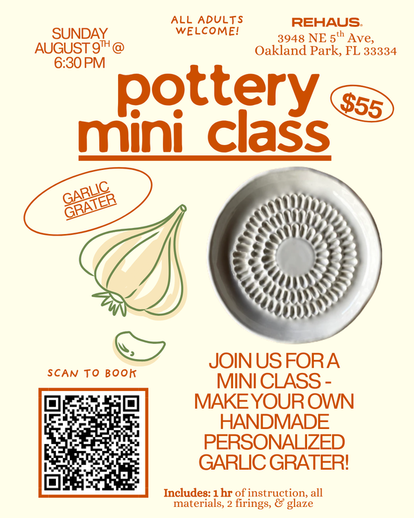 MINI CLASS Garlic Grater - Sunday August 9th @ 6:30pm