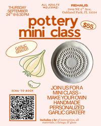 MINI CLASS Garlic Grater - Thursday, September 24th @ 6:30 pm